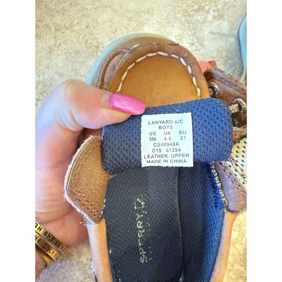 Ralph Lauren Navy Sneakers & Sperry Tan Leather Boat Shoes Size 5 - Picture 6 of 6